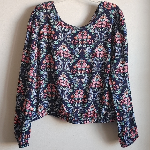LOFT Floral Trellis Paisley Wrap Back Top Xlarge XL - Picture 6 of 10